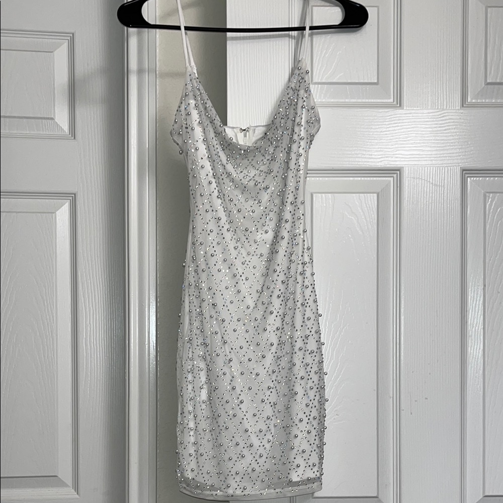 Windsor Silver Sequin Mini Slip Dress